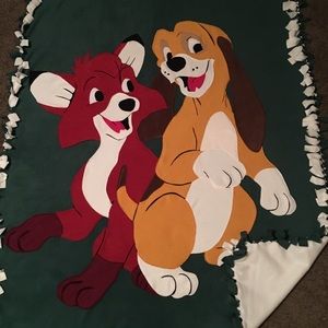 Fox and the hound inspired fleece blanket